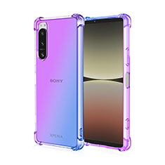 Silikon Hülle Handyhülle Ultra Dünn Schutzhülle Tasche Durchsichtig Transparent Farbverlauf für Sony Xperia 1 III Blau