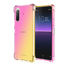 Silikon Hülle Handyhülle Ultra Dünn Schutzhülle Tasche Durchsichtig Transparent Farbverlauf für Sony Xperia 10 II Gelb