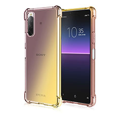 Silikon Hülle Handyhülle Ultra Dünn Schutzhülle Tasche Durchsichtig Transparent Farbverlauf für Sony Xperia 10 II Gold