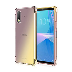 Silikon Hülle Handyhülle Ultra Dünn Schutzhülle Tasche Durchsichtig Transparent Farbverlauf für Sony Xperia Ace II Gold