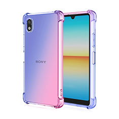 Silikon Hülle Handyhülle Ultra Dünn Schutzhülle Tasche Durchsichtig Transparent Farbverlauf für Sony Xperia Ace III Rosa