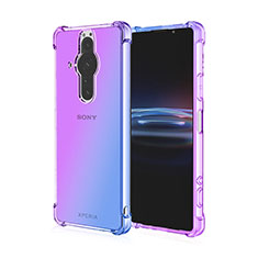 Silikon Hülle Handyhülle Ultra Dünn Schutzhülle Tasche Durchsichtig Transparent Farbverlauf für Sony Xperia PRO-I Blau