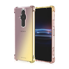 Silikon Hülle Handyhülle Ultra Dünn Schutzhülle Tasche Durchsichtig Transparent Farbverlauf für Sony Xperia PRO-I Gold