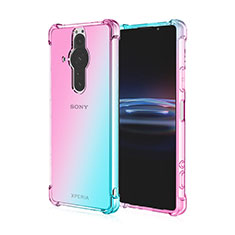 Silikon Hülle Handyhülle Ultra Dünn Schutzhülle Tasche Durchsichtig Transparent Farbverlauf für Sony Xperia PRO-I Hellblau