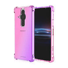 Silikon Hülle Handyhülle Ultra Dünn Schutzhülle Tasche Durchsichtig Transparent Farbverlauf für Sony Xperia PRO-I Helles Lila