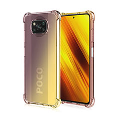 Silikon Hülle Handyhülle Ultra Dünn Schutzhülle Tasche Durchsichtig Transparent Farbverlauf für Xiaomi Poco X3 Braun