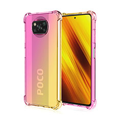 Silikon Hülle Handyhülle Ultra Dünn Schutzhülle Tasche Durchsichtig Transparent Farbverlauf für Xiaomi Poco X3 NFC Rosa
