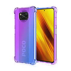 Silikon Hülle Handyhülle Ultra Dünn Schutzhülle Tasche Durchsichtig Transparent Farbverlauf für Xiaomi Poco X3 Violett