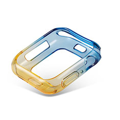 Silikon Hülle Handyhülle Ultra Dünn Schutzhülle Tasche Durchsichtig Transparent Farbverlauf G01 für Apple iWatch 5 44mm Gelb