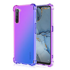 Silikon Hülle Handyhülle Ultra Dünn Schutzhülle Tasche Durchsichtig Transparent Farbverlauf G01 für Oppo Find X2 Lite Violett
