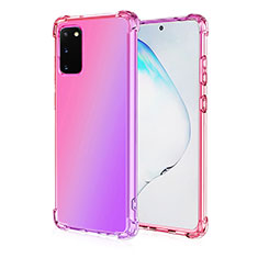 Silikon Hülle Handyhülle Ultra Dünn Schutzhülle Tasche Durchsichtig Transparent Farbverlauf G01 für Samsung Galaxy S20 5G Rosegold