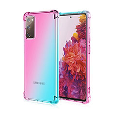 Silikon Hülle Handyhülle Ultra Dünn Schutzhülle Tasche Durchsichtig Transparent Farbverlauf G01 für Samsung Galaxy S20 FE 5G Cyan