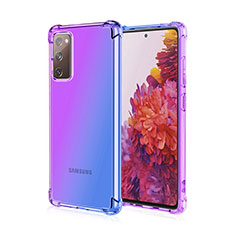Silikon Hülle Handyhülle Ultra Dünn Schutzhülle Tasche Durchsichtig Transparent Farbverlauf G01 für Samsung Galaxy S20 FE 5G Violett