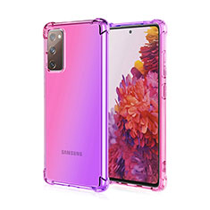 Silikon Hülle Handyhülle Ultra Dünn Schutzhülle Tasche Durchsichtig Transparent Farbverlauf G01 für Samsung Galaxy S20 Lite 5G Helles Lila
