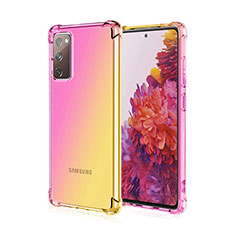 Silikon Hülle Handyhülle Ultra Dünn Schutzhülle Tasche Durchsichtig Transparent Farbverlauf G01 für Samsung Galaxy S20 Lite 5G Rosa