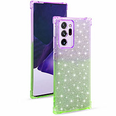 Silikon Hülle Handyhülle Ultra Dünn Schutzhülle Tasche Durchsichtig Transparent Farbverlauf G02 für Samsung Galaxy Note 20 Ultra 5G Grün