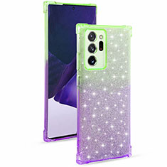 Silikon Hülle Handyhülle Ultra Dünn Schutzhülle Tasche Durchsichtig Transparent Farbverlauf G02 für Samsung Galaxy Note 20 Ultra 5G Violett