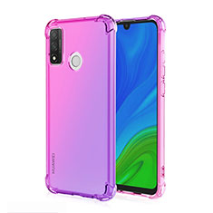 Silikon Hülle Handyhülle Ultra Dünn Schutzhülle Tasche Durchsichtig Transparent Farbverlauf H01 für Huawei P Smart (2020) Rosa
