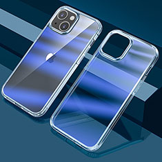 Silikon Hülle Handyhülle Ultra Dünn Schutzhülle Tasche Durchsichtig Transparent Farbverlauf QC1 für Apple iPhone 13 Blau