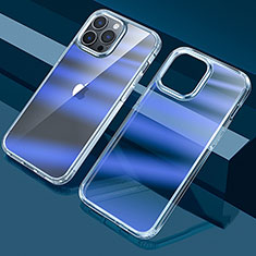 Silikon Hülle Handyhülle Ultra Dünn Schutzhülle Tasche Durchsichtig Transparent Farbverlauf QC1 für Apple iPhone 13 Pro Max Blau