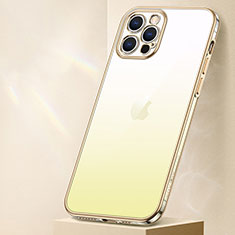 Silikon Hülle Handyhülle Ultra Dünn Schutzhülle Tasche Durchsichtig Transparent Farbverlauf S01 für Apple iPhone 14 Pro Gelb