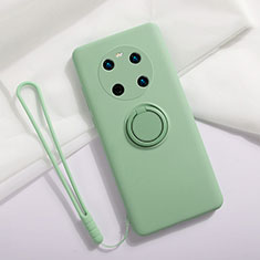 Silikon Hülle Handyhülle Ultra Dünn Schutzhülle Tasche Flexible mit Magnetisch Fingerring Ständer A01 für Huawei Mate 40 Minzgrün