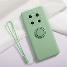 Silikon Hülle Handyhülle Ultra Dünn Schutzhülle Tasche Flexible mit Magnetisch Fingerring Ständer A01 für Huawei Mate 40 Pro Minzgrün