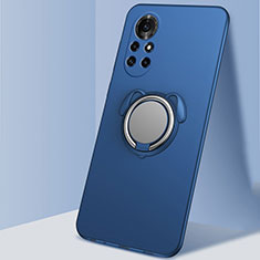 Silikon Hülle Handyhülle Ultra Dünn Schutzhülle Tasche Flexible mit Magnetisch Fingerring Ständer A01 für Huawei Nova 8 Pro 5G Blau
