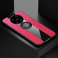 Silikon Hülle Handyhülle Ultra Dünn Schutzhülle Tasche Flexible mit Magnetisch Fingerring Ständer A01 für Oppo Ace2 Pink