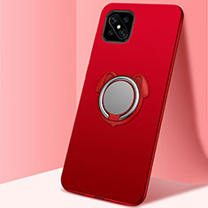 Silikon Hülle Handyhülle Ultra Dünn Schutzhülle Tasche Flexible mit Magnetisch Fingerring Ständer A01 für Oppo Reno4 Z 5G Rot
