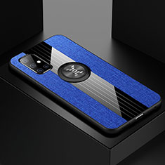 Silikon Hülle Handyhülle Ultra Dünn Schutzhülle Tasche Flexible mit Magnetisch Fingerring Ständer A01 für Samsung Galaxy A51 5G Blau