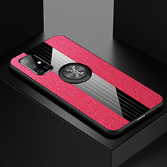 Silikon Hülle Handyhülle Ultra Dünn Schutzhülle Tasche Flexible mit Magnetisch Fingerring Ständer A01 für Samsung Galaxy A51 5G Pink