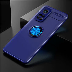 Silikon Hülle Handyhülle Ultra Dünn Schutzhülle Tasche Flexible mit Magnetisch Fingerring Ständer A01 für Xiaomi Redmi K30S 5G Blau