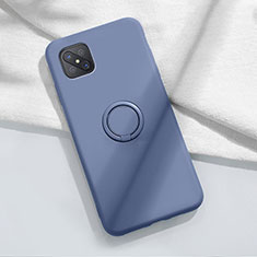 Silikon Hülle Handyhülle Ultra Dünn Schutzhülle Tasche Flexible mit Magnetisch Fingerring Ständer A02 für Oppo A92s 5G Blau