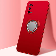Silikon Hülle Handyhülle Ultra Dünn Schutzhülle Tasche Flexible mit Magnetisch Fingerring Ständer A02 für Realme Q2 Pro 5G Rot