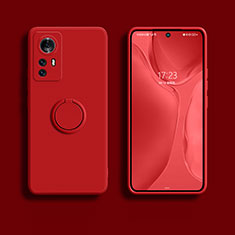 Silikon Hülle Handyhülle Ultra Dünn Schutzhülle Tasche Flexible mit Magnetisch Fingerring Ständer A02 für Xiaomi Mi 12 Pro 5G Rot