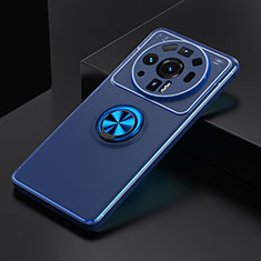 Silikon Hülle Handyhülle Ultra Dünn Schutzhülle Tasche Flexible mit Magnetisch Fingerring Ständer A02 für Xiaomi Mi 12 Ultra 5G Blau