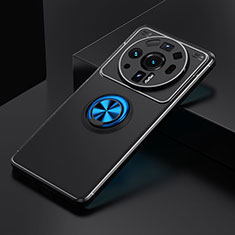Silikon Hülle Handyhülle Ultra Dünn Schutzhülle Tasche Flexible mit Magnetisch Fingerring Ständer A02 für Xiaomi Mi 12 Ultra 5G Blau und Schwarz