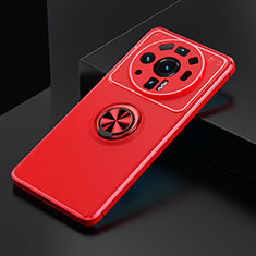 Silikon Hülle Handyhülle Ultra Dünn Schutzhülle Tasche Flexible mit Magnetisch Fingerring Ständer A02 für Xiaomi Mi 12 Ultra 5G Rot