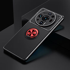 Silikon Hülle Handyhülle Ultra Dünn Schutzhülle Tasche Flexible mit Magnetisch Fingerring Ständer A02 für Xiaomi Mi 12 Ultra 5G Rot und Schwarz