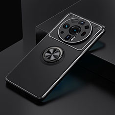 Silikon Hülle Handyhülle Ultra Dünn Schutzhülle Tasche Flexible mit Magnetisch Fingerring Ständer A02 für Xiaomi Mi 12 Ultra 5G Schwarz