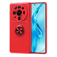 Silikon Hülle Handyhülle Ultra Dünn Schutzhülle Tasche Flexible mit Magnetisch Fingerring Ständer A03 für Xiaomi Mi 12S Ultra 5G Rot