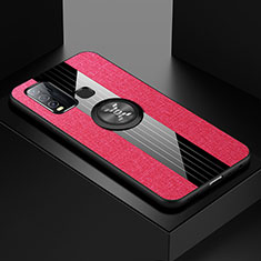 Silikon Hülle Handyhülle Ultra Dünn Schutzhülle Tasche Flexible mit Magnetisch Fingerring Ständer A04 für Vivo Y50 Pink