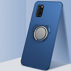 Silikon Hülle Handyhülle Ultra Dünn Schutzhülle Tasche Flexible mit Magnetisch Fingerring Ständer A05 für Oppo A52 Blau