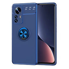 Silikon Hülle Handyhülle Ultra Dünn Schutzhülle Tasche Flexible mit Magnetisch Fingerring Ständer A05 für Xiaomi Mi 12 Lite 5G Blau