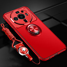 Silikon Hülle Handyhülle Ultra Dünn Schutzhülle Tasche Flexible mit Magnetisch Fingerring Ständer A05 für Xiaomi Mi 12S Ultra 5G Rot