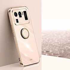 Silikon Hülle Handyhülle Ultra Dünn Schutzhülle Tasche Flexible mit Magnetisch Fingerring Ständer A06 für Xiaomi Mi 11 Ultra 5G Gold