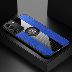 Silikon Hülle Handyhülle Ultra Dünn Schutzhülle Tasche Flexible mit Magnetisch Fingerring Ständer A07 für Samsung Galaxy S23 Plus 5G Blau