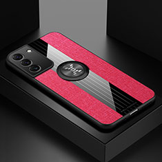 Silikon Hülle Handyhülle Ultra Dünn Schutzhülle Tasche Flexible mit Magnetisch Fingerring Ständer A07 für Samsung Galaxy S23 Plus 5G Rot
