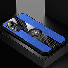 Silikon Hülle Handyhülle Ultra Dünn Schutzhülle Tasche Flexible mit Magnetisch Fingerring Ständer A07 für Xiaomi Mi 12 5G Blau